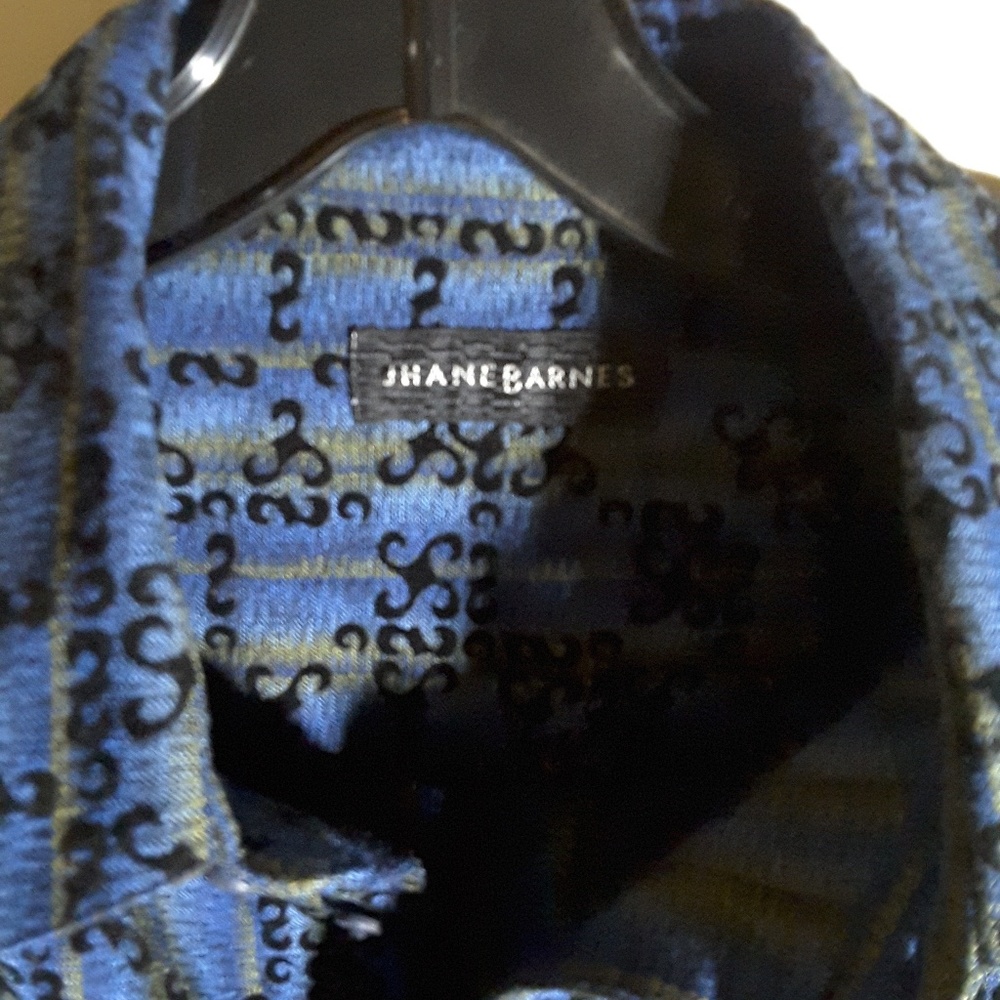 Jhane Barnes Men's Button Shirt Medium Geometric